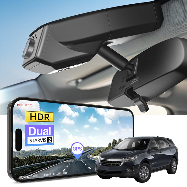MANGOAL 4K STARVIS 2 Dash Cam (GPS Included) for Chevy 3th Gen Equinox 2018–2024(Model B)
