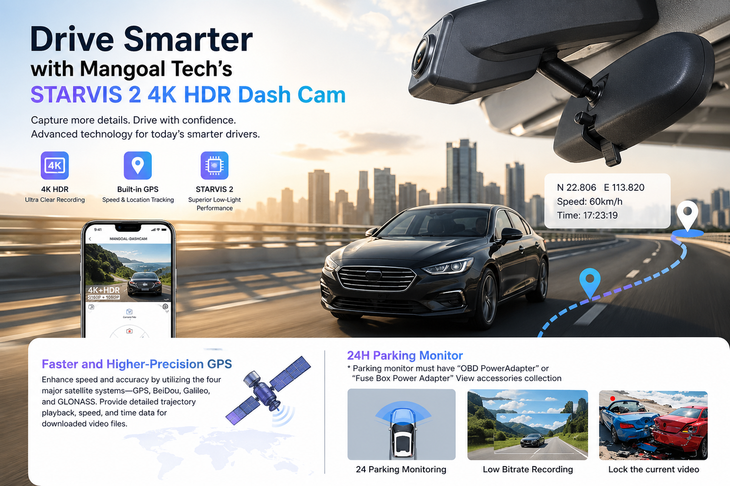 Drive Smarter with Mangoal Tech’s STARVIS 2 4K HDR Dash Cam