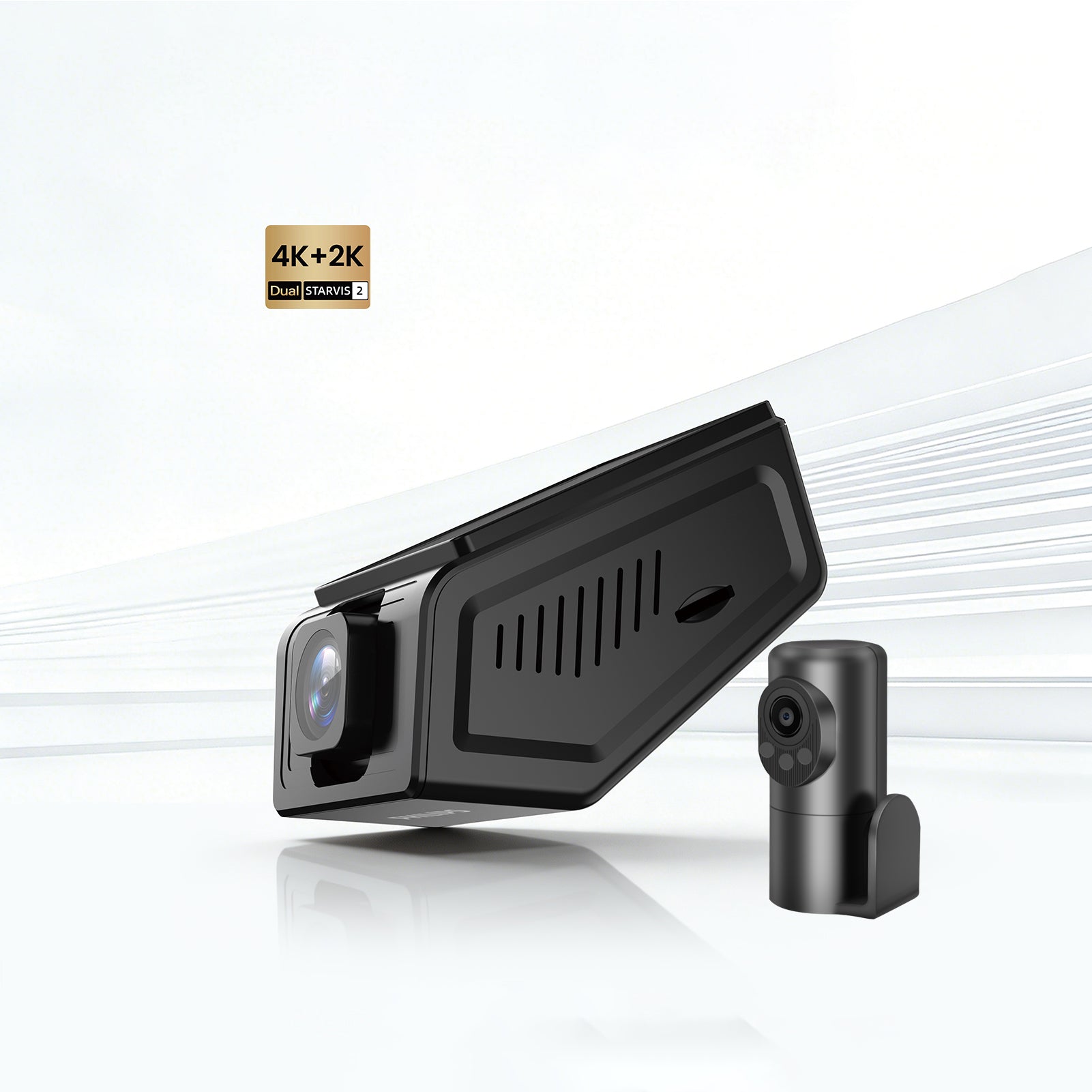 Mangoal Caméra de tableau de bord avant 4K et arrière 1080p pour Ford F150 2013-2024 F250/F350 Super Duty 2015-2024 XLT Lariat King Ranch Tremor Raptor Limited Platinum (modèle B), application et WiFi gratuits, carte 128 Go