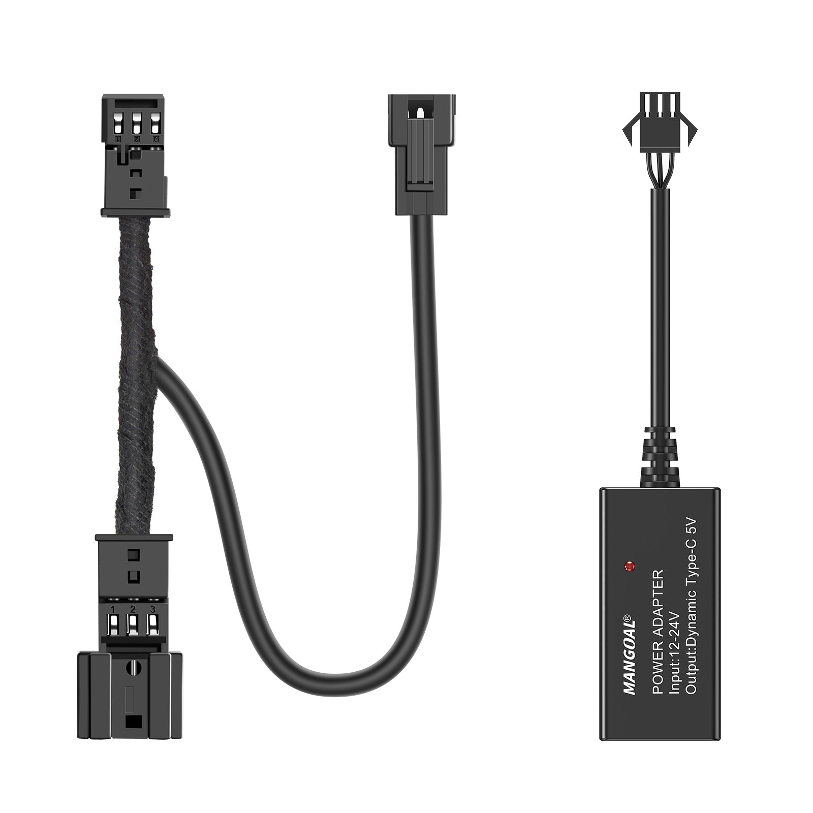 Dash Cam Power Adapter for Audi Porsche Volkswagen with Black 3-Pin Rain Sensor – Hidden Cable Kit for GPS Radar Mirror Camera, Plug & Play Fits All Models with Black 3-Pin Rain Sensor Port