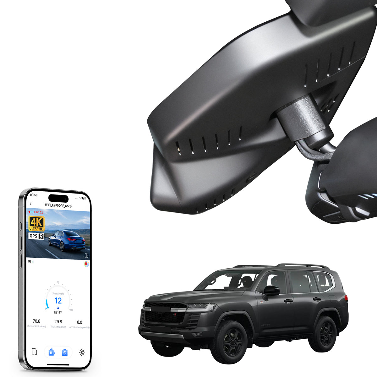 MANGOAL Dash Cam for Toyota Land Cruiser LC300 2025-2027 Model C(LHD,Left-hand drive)