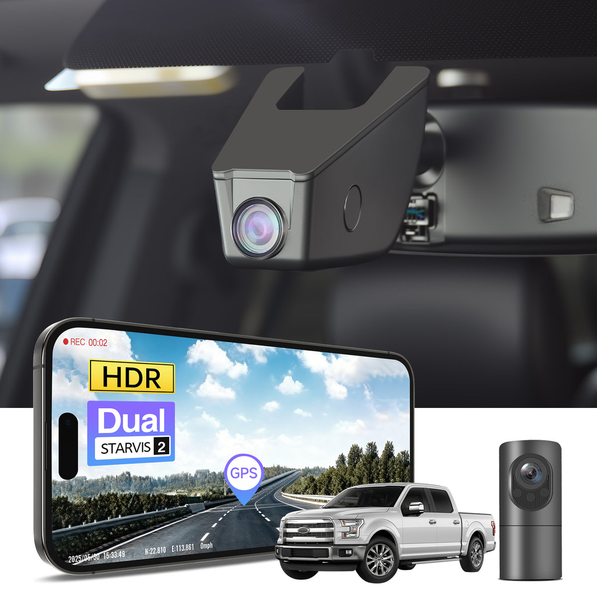 MANGOAL 4K STARVIS 2 Dash Cam (GPS Included) for Mercedes-Benz GLC Gen2 X254/C254 2021–2026(Model B)