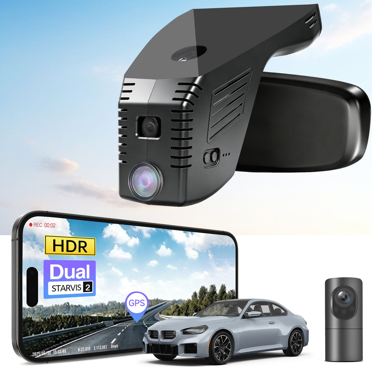 MANGOAL 4K STARVIS 2 Dash Cam (GPS Included) for BMW 2 Series M2 G87 2024–2027 (Model G)