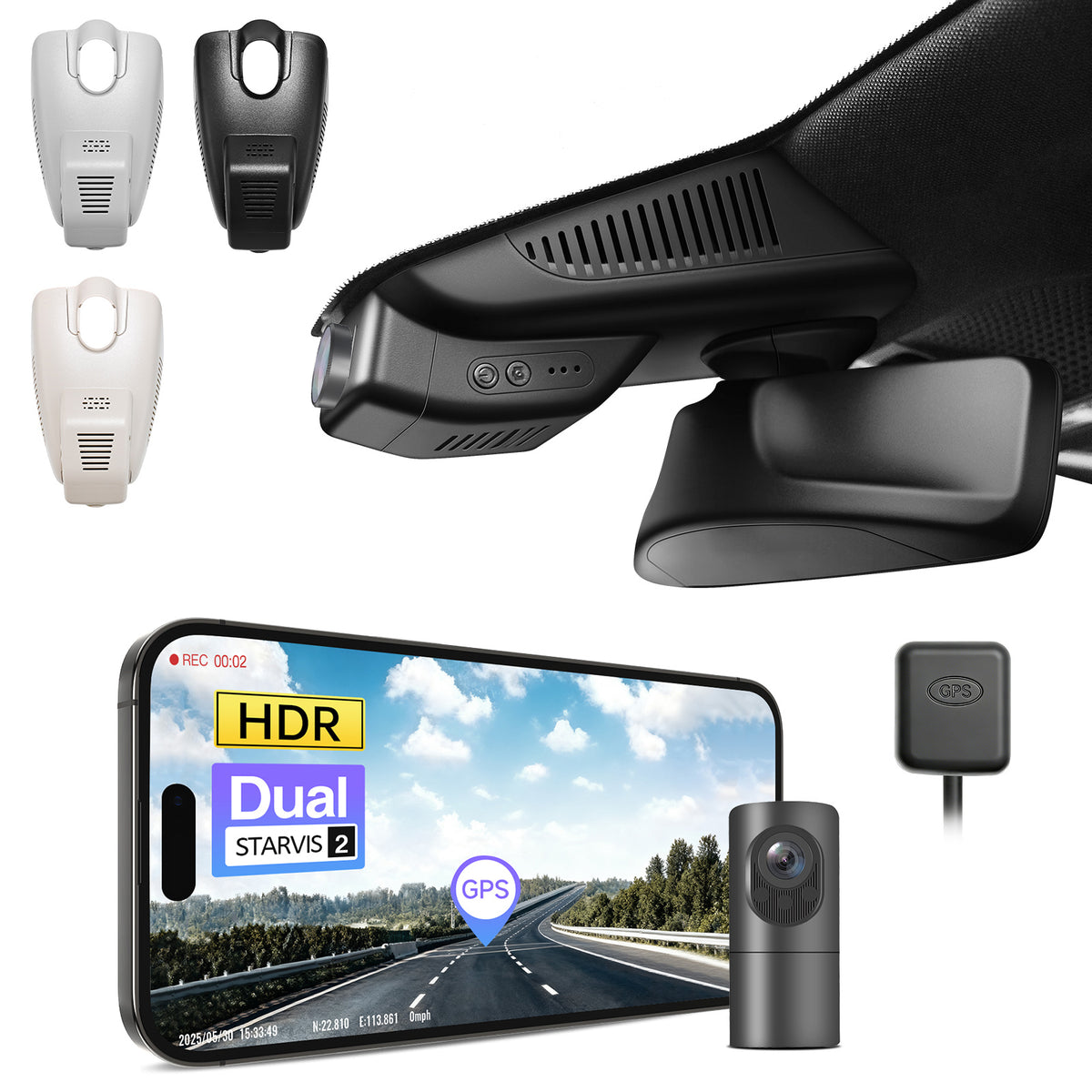 MANGOAL 4K STARVIS 2 Dash Cam (GPS Included) for Mercedes-Benz C-Class Gen4 W/S/C/A 205 2015–2021(Model A)