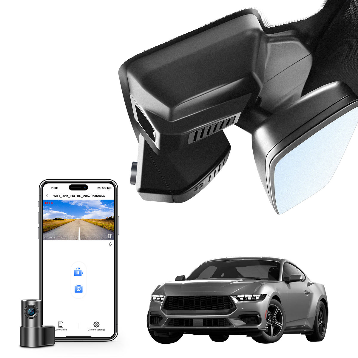 MANGOAL 4K STARVIS 2 Dash Cam (GPS Included) for Ford Mustang Gen7 2024–2026 Model C (LHD, Left-hand drive)