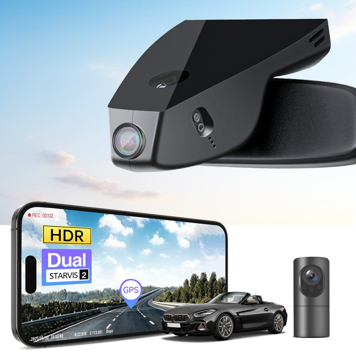 MANGOAL 4K STARVIS 2 Dash Cam (GPS Included) for BMW Z4 G29 2019–2026(Model B)