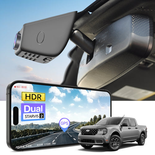MANGOAL 4K STARVIS 2 Dash Cam (GPS Included) for Ford 1st Gen Maverick 2025 2026(Model B)