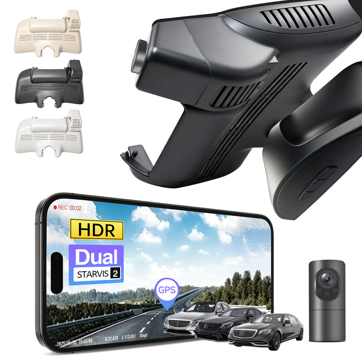 MANGOAL 4K STARVIS 2 Dash Cam (GPS Included) for Mercedes-Benz S-Class 2012–2021(Model A)