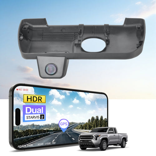 MANGOAL 4K STARVIS 2 Dash Cam (GPS Included) for Toyota Tacoma & Hybrid 2024–2026(Model B)
