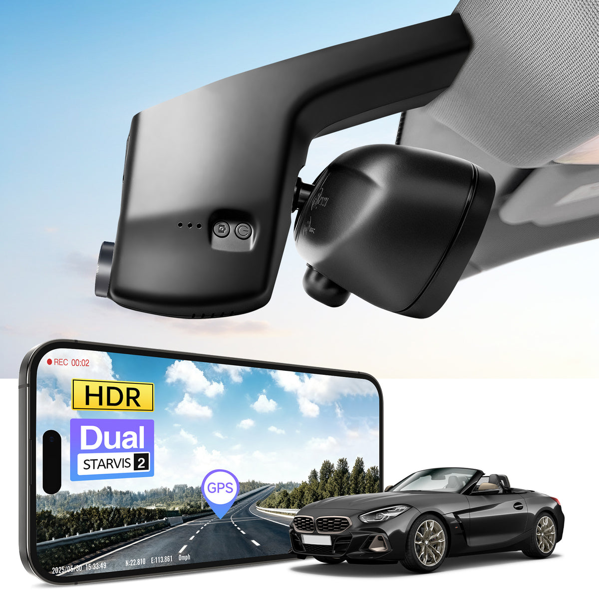 MANGOAL 4K STARVIS 2 Dash Cam (GPS Included) for BMW Z4 G29 2019–2026(Model A)