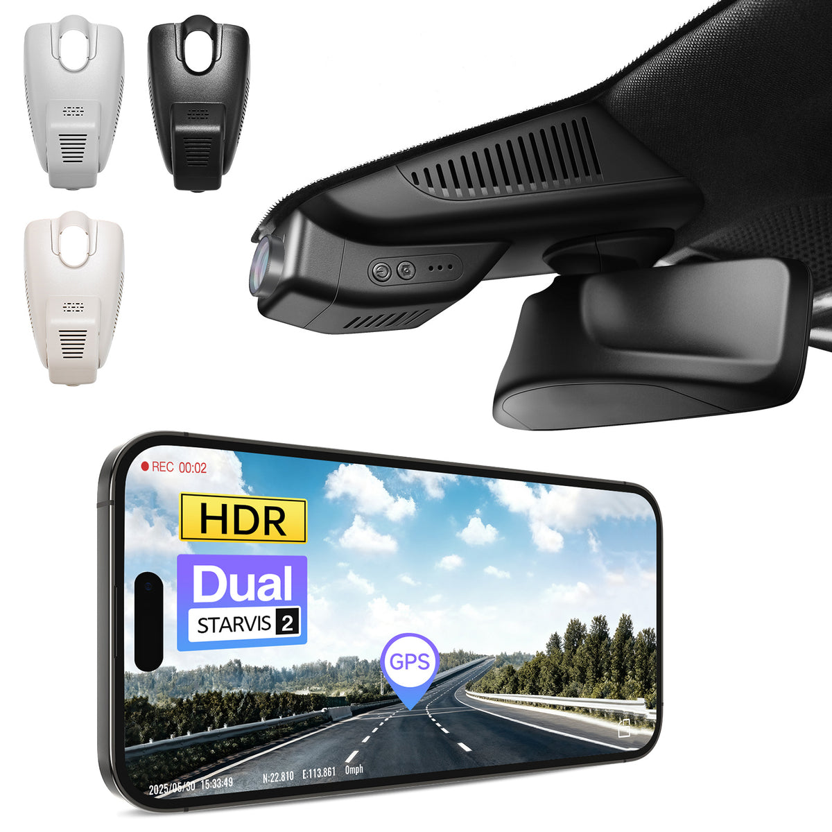 MANGOAL 4K STARVIS 2 Dash Cam (GPS Included) for Mercedes-Benz C-Class Gen4 W/S/C/A 205 2015–2021(Model A)