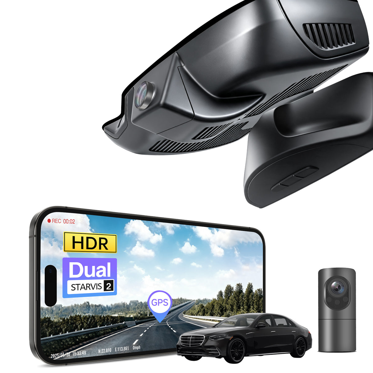 MANGOAL 4K STARVIS 2 Dash Cam (GPS Included) for Mercedes-Benz S-Class 2012–2021(Model C)