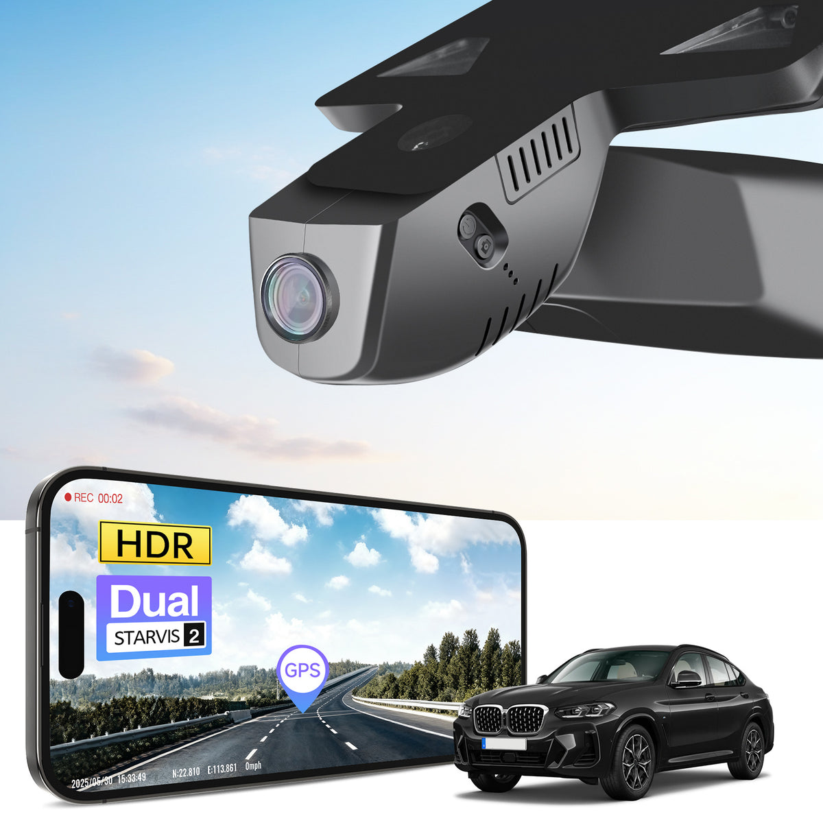 MANGOAL 4K STARVIS 2 Dash Cam (GPS Included) for BMW 4-Series Gen2 G22 G23 G26 2021–2027 M4 G82 G83(Model B)