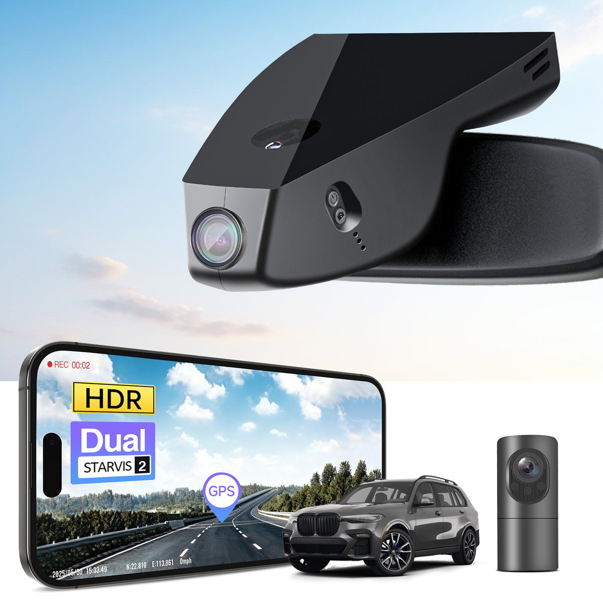 MANGOAL 4K STARVIS 2 Dash Cam (GPS Included) for BMW G07 X7 2019–2022(Model A)