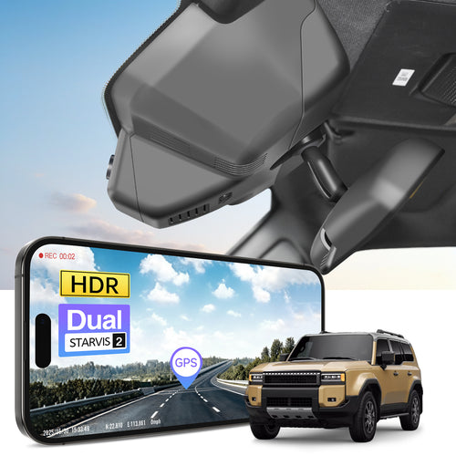 MANGOAL 4K STARVIS 2 Dash Cam (GPS Included) for Toyota Land Cruiser Prado LC250 J250/Gen15 2024–2027 (Model B)