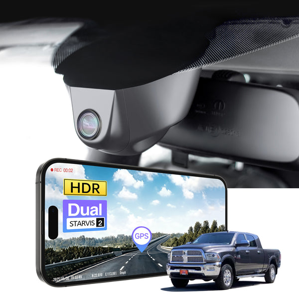 MANGOAL 4K STARVIS 2 Dash Cam (GPS Included) for 4th Gen Dodge RAM 1500/2500/3500, 1500 Classic (Model A)
