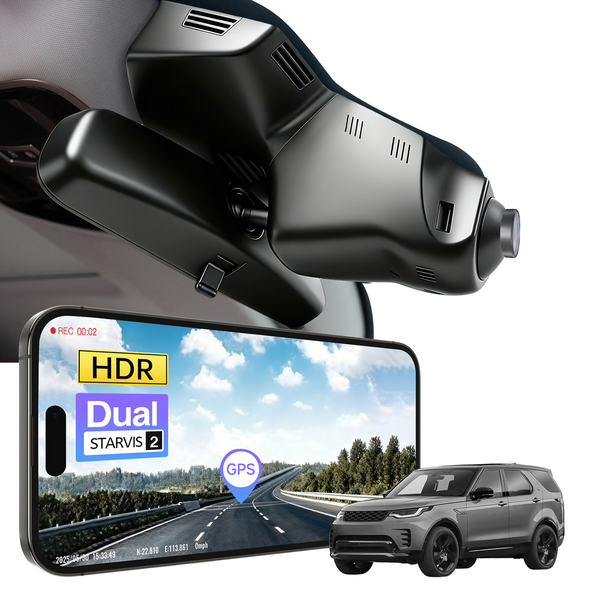 MANGOAL 4K STARVIS 2 Dash Cam (GPS Included) for Land Rover Gen5 Discovery / L462(Model B)