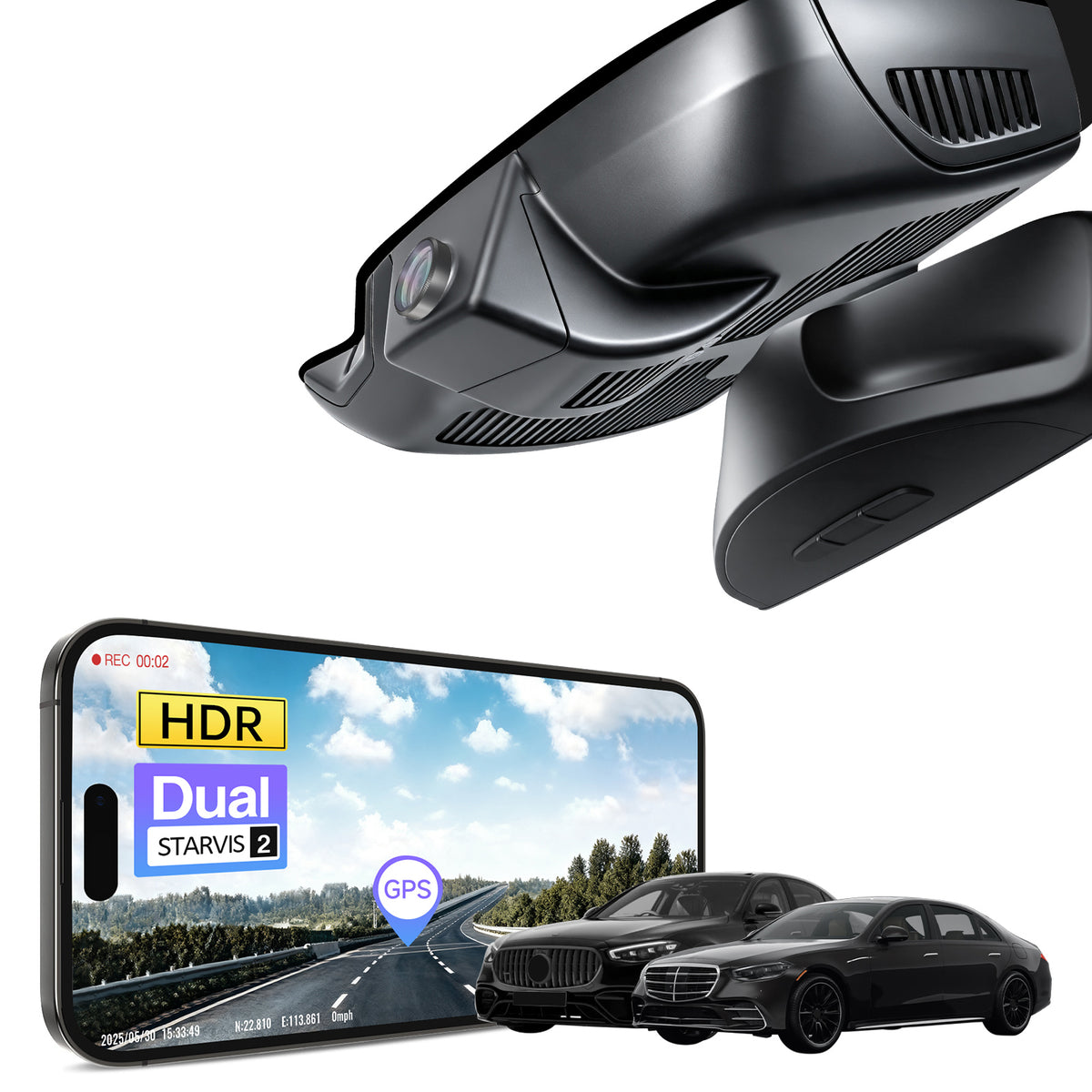 MANGOAL 4K STARVIS 2 Dash Cam (GPS Included) for Mercedes-Benz S-Class 2012–2021(Model C)