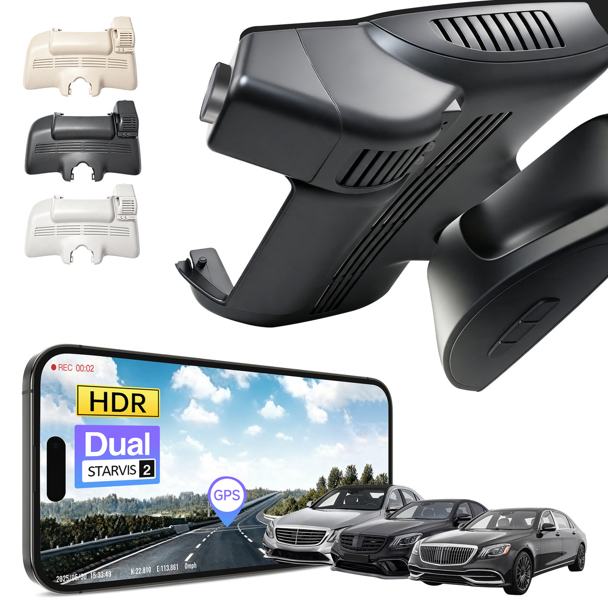 MANGOAL 4K STARVIS 2 Dash Cam (GPS Included) for Mercedes-Benz S-Class 2012–2021(Model A)