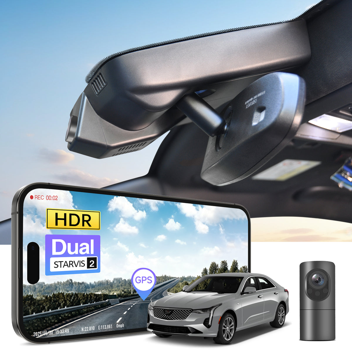 MANGOAL 4K STARVIS 2 Dash Cam (GPS Included) for Cadillac CT4/CT4 V 2020-2026