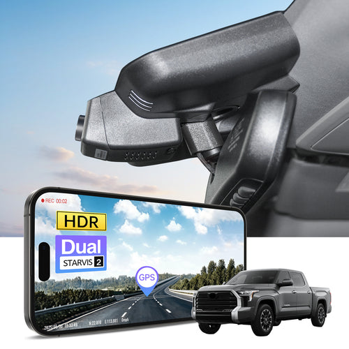 MANGOAL 4K STARVIS 2 Dash Cam (GPS Included) for Toyota Tundra 2022–2026 & Sequoia 2023–2026 (Model B)