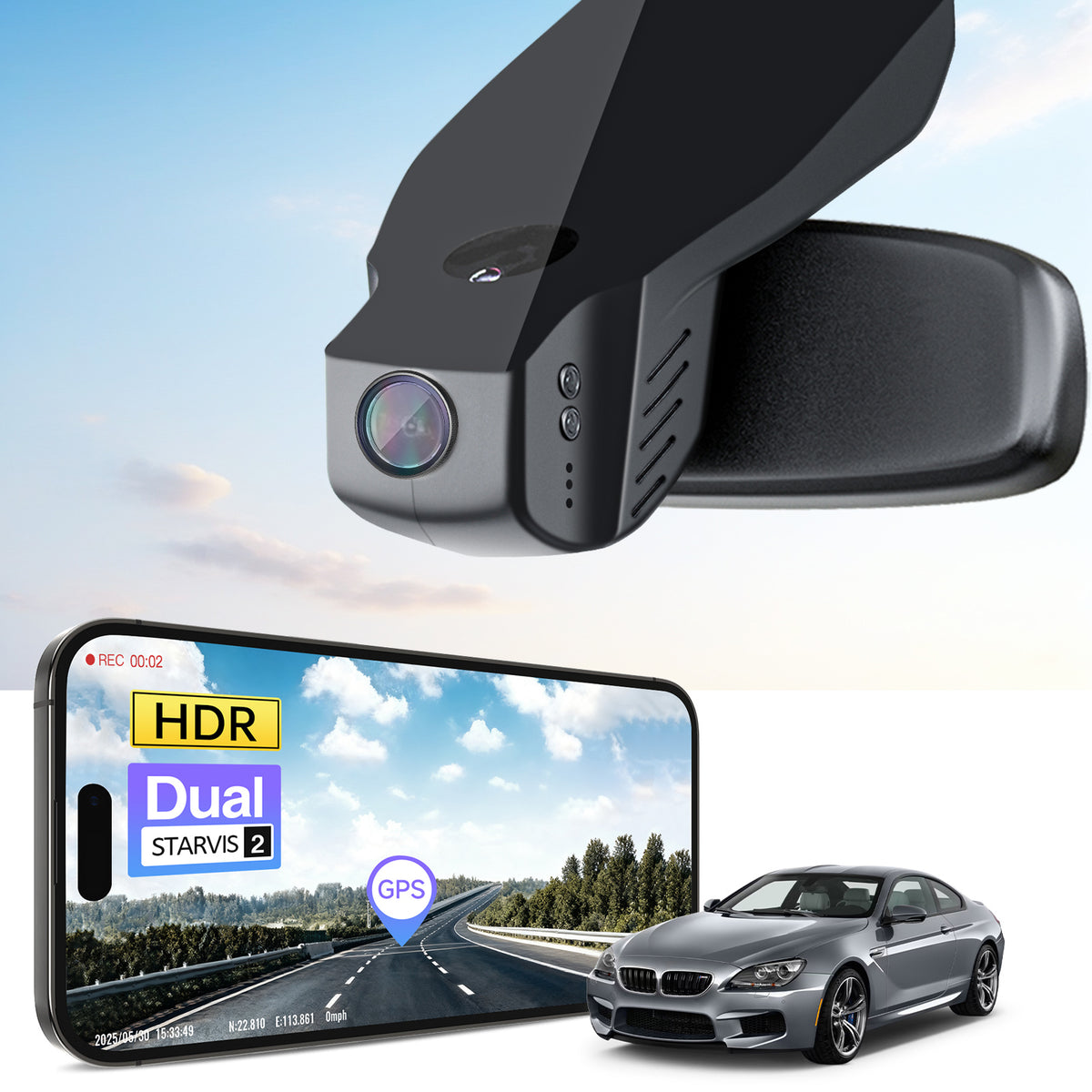 MANGOAL 4K STARVIS 2 Dash Cam (GPS Included) for BMW Select 6 Series Gen3 F06 F12 F13 2012–2019 M6(Model B)