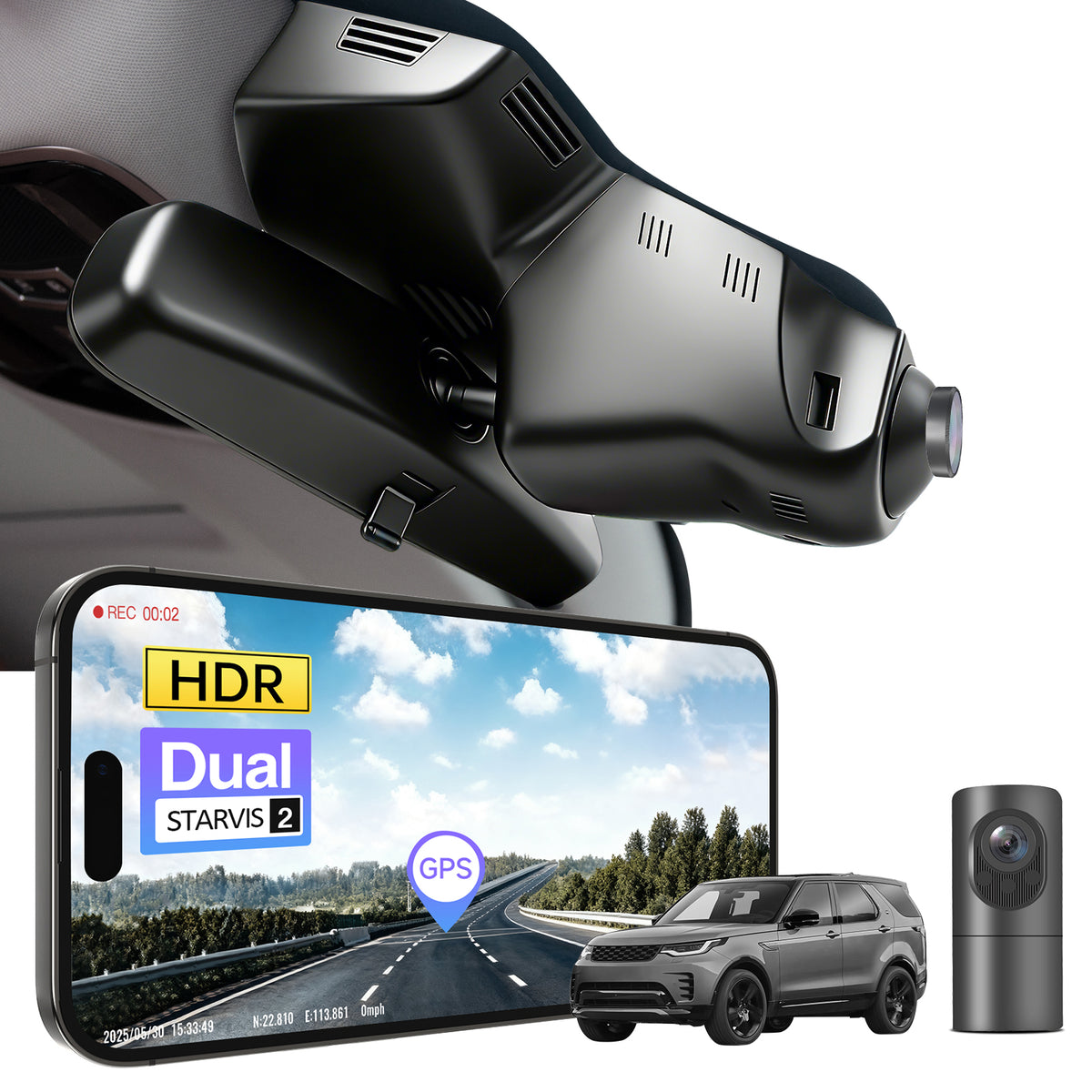 MANGOAL 4K STARVIS 2 Dash Cam (GPS Included) for Land Rover Gen5 Discovery / L462(Model B)