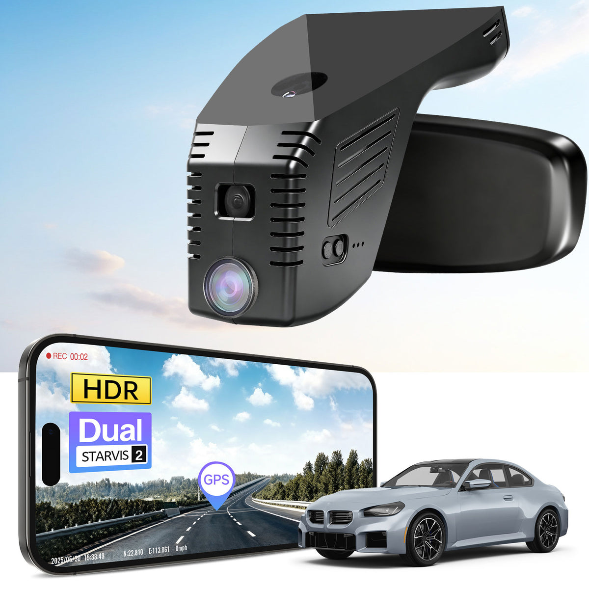 MANGOAL 4K STARVIS 2 Dash Cam (GPS Included) for BMW 2 Series M2 G87 2024–2027 (Model G)