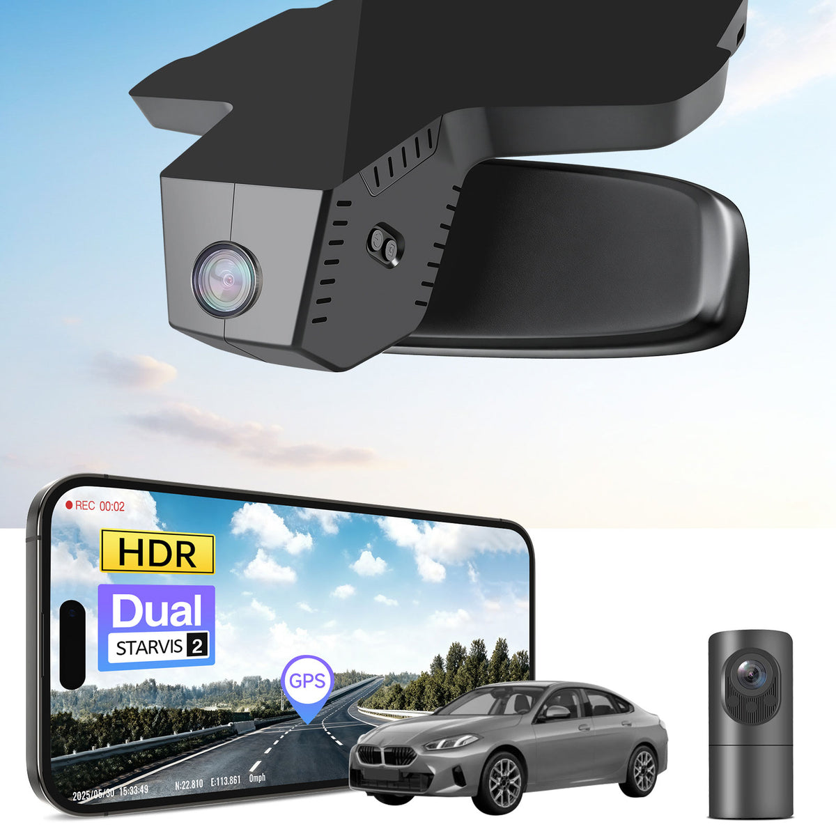 MANGOAL 4K STARVIS 2 Dash Cam (GPS Included) for BMW 2 Series Gran Coupé F74 2025 2026 (Model F)