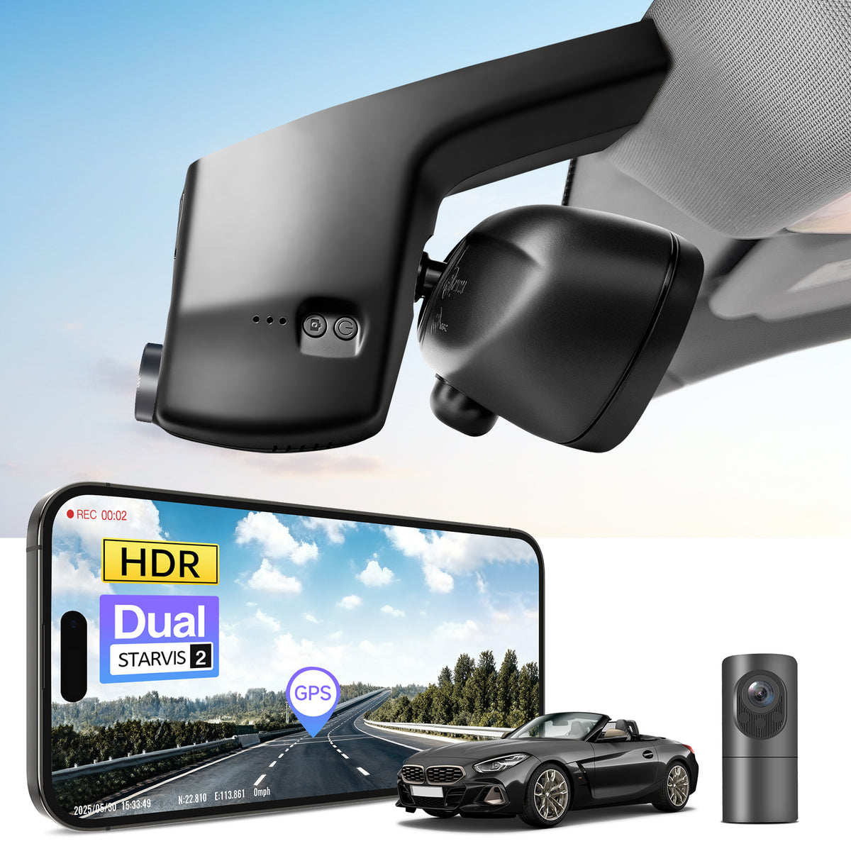 MANGOAL 4K STARVIS 2 Dash Cam (GPS Included) for BMW Z4 G29 2019–2026(Model A)