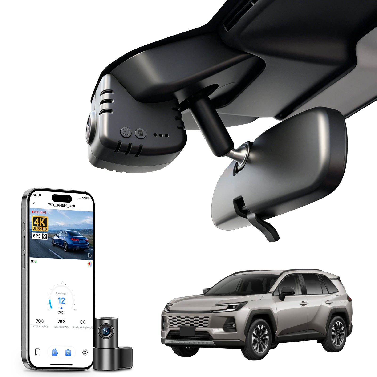 Mangoal Dash Cam for Toyota All-New Gen6 RAV4 2026 (Model C)