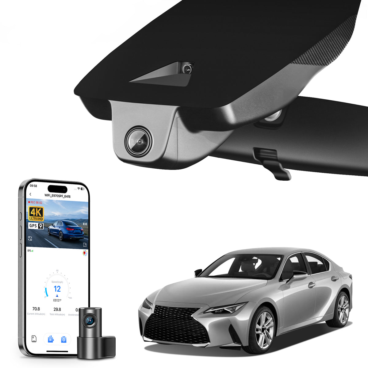 MANGOAL Dash Cam for Lexus IS 2017-2025 (Model A)