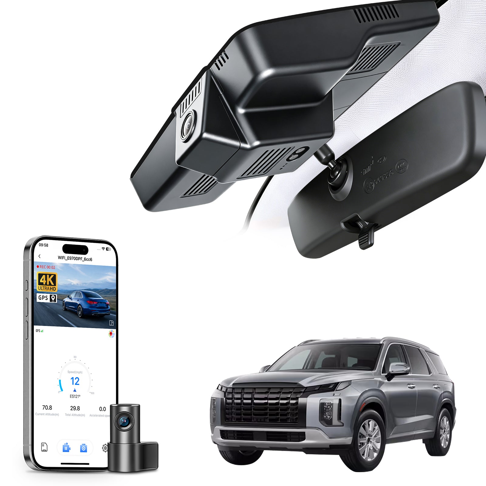 Mangoal Dash Cam for Hyundai Palisade 2023-2025