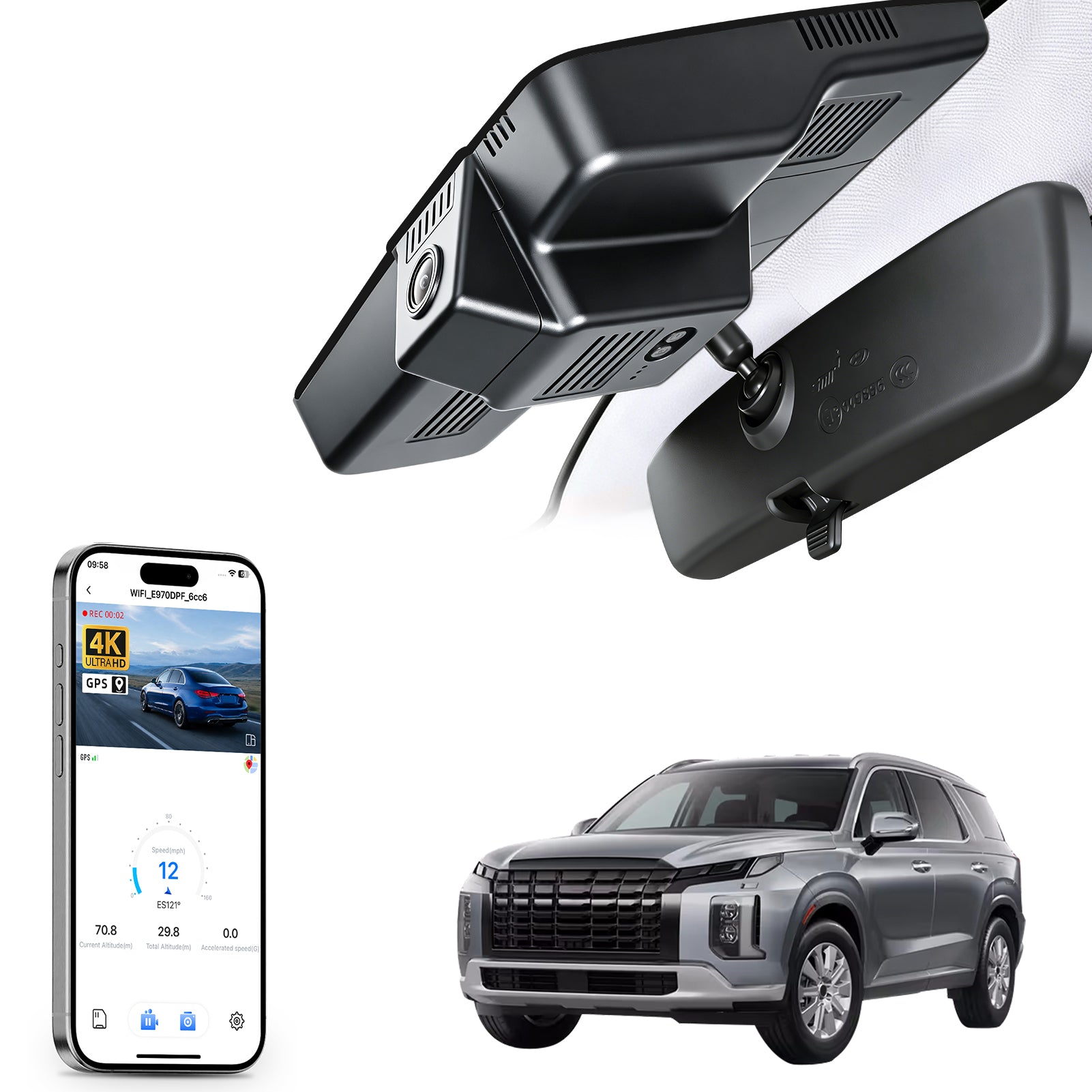 Mangoal HDR Dash Cam STARVIS 2 for Hyundai Palisade 2023-2025