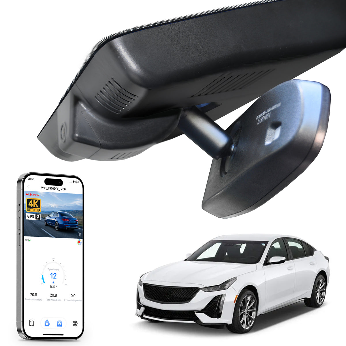 MANGOAL Dash Cam (GPS Included) for Cadillac CT5/CT5 V 2025-2026(Model B)