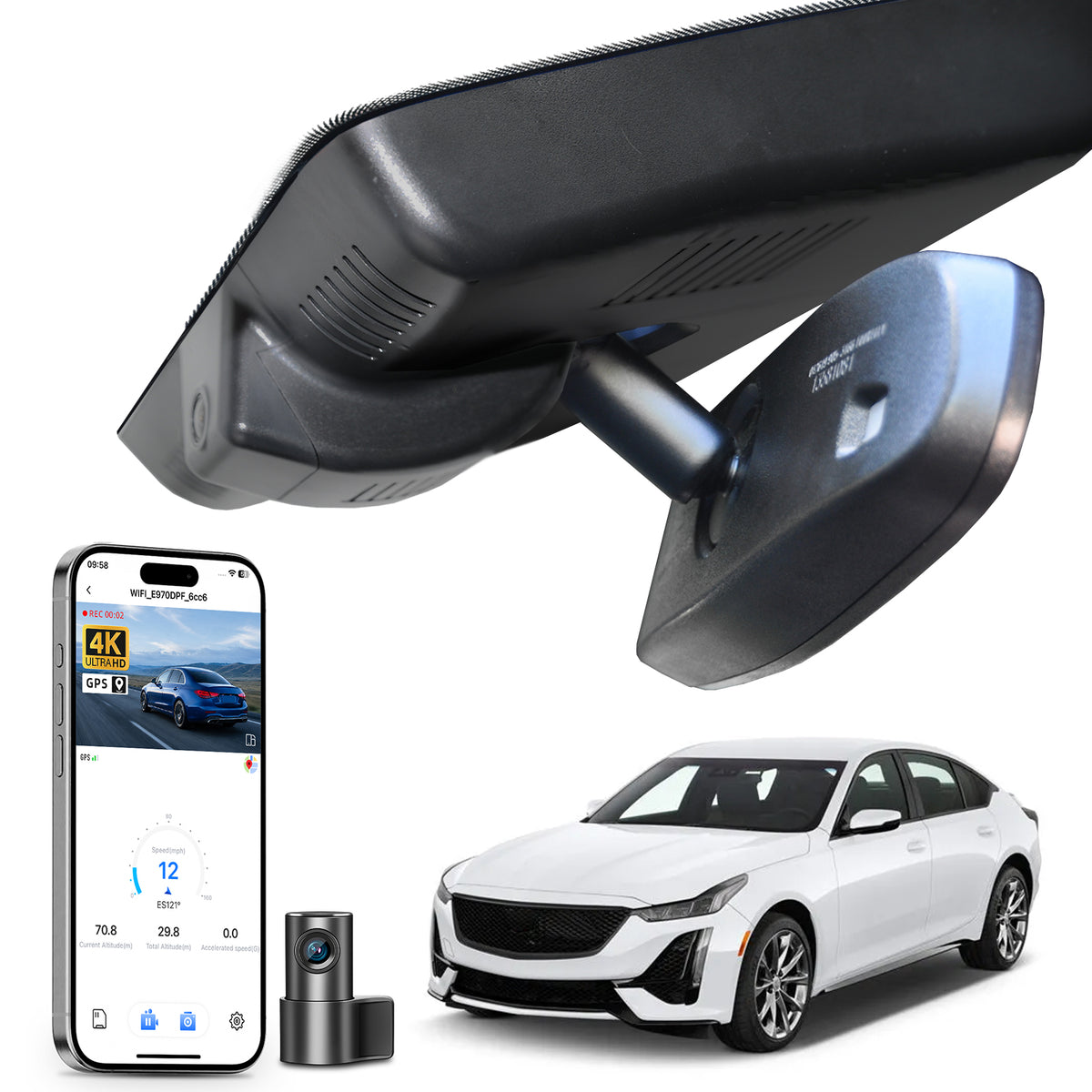 MANGOAL Dash Cam (GPS Included) for Cadillac CT5/CT5 V 2025-2026(Model B)