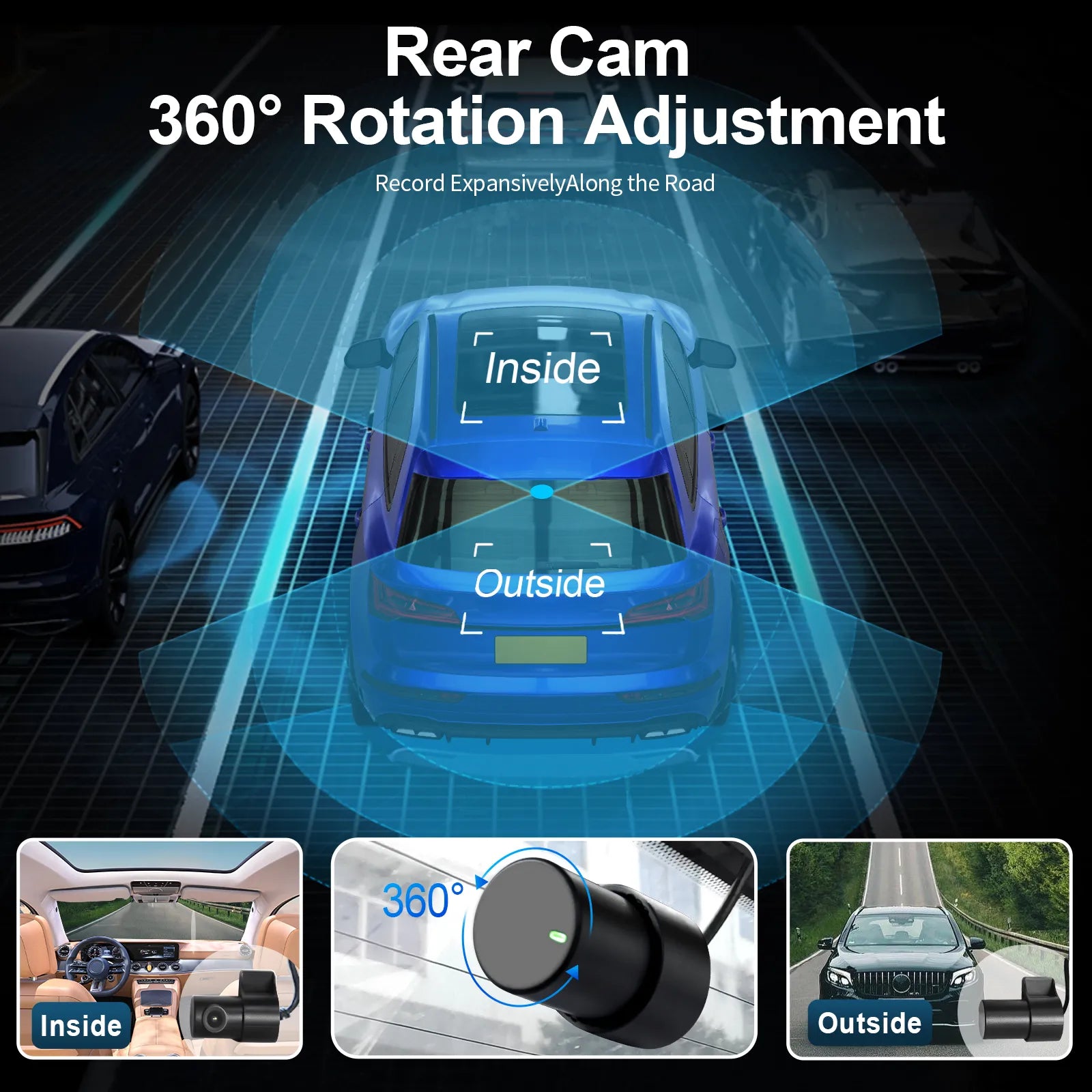 Mangoal Caméra embarquée 4K sur mesure pour Buick Enclave 2018-2023 (modèle A), Base Essence Premium Avenir Preferred, look OEM intégré, vidéo UHD 2160P, capteur G, enregistrement en boucle, facile à installer, carte 128 Go