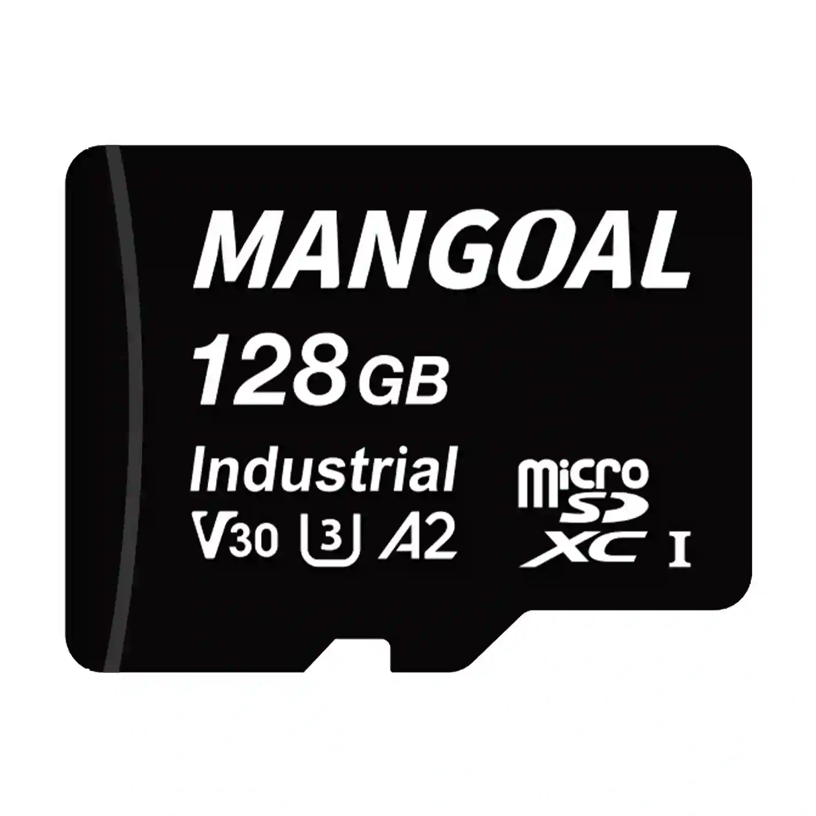 Mangoal 128GB microSDXC card on a white background mangoal dash cam
