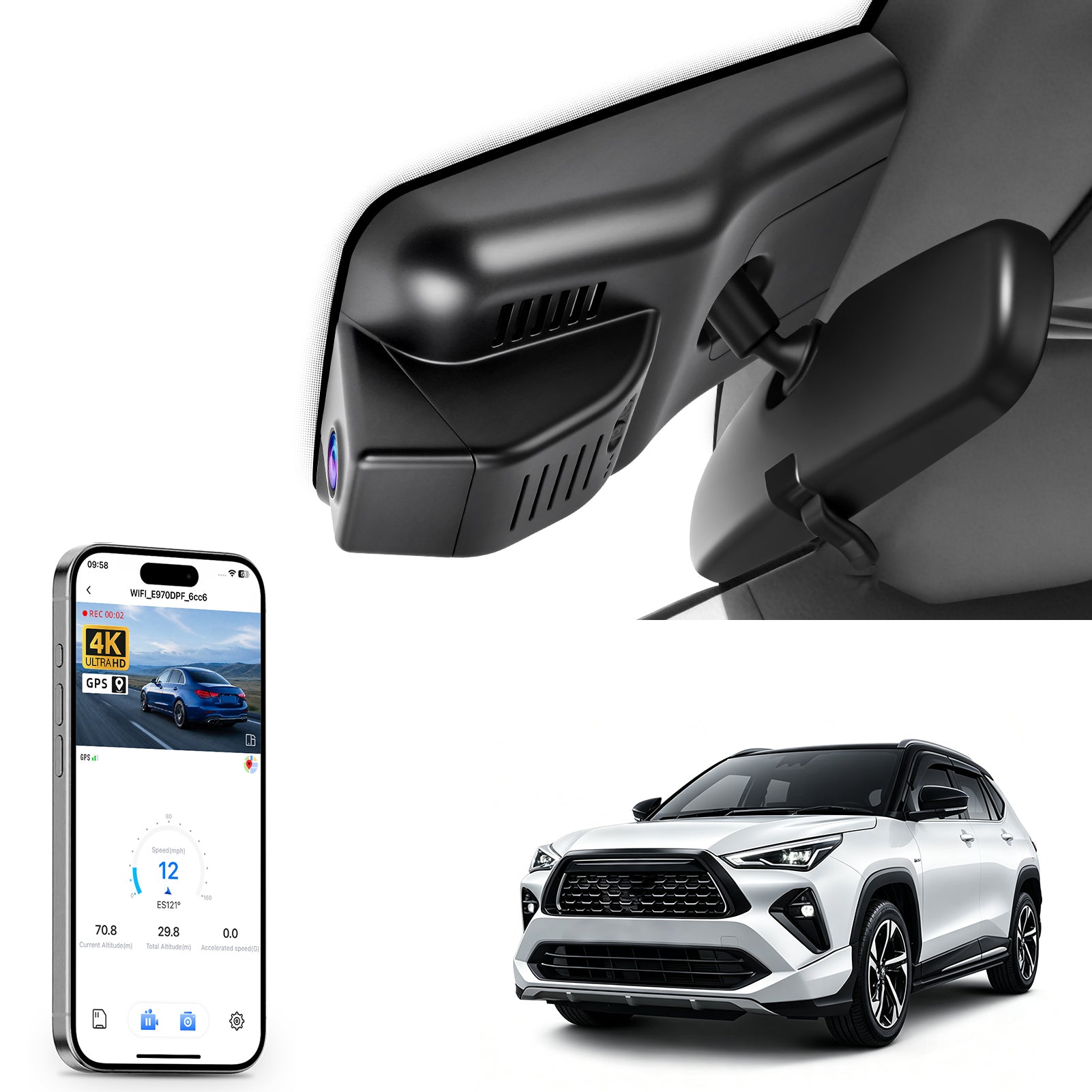 Mangoal Dash Cam for Toyota Yaris Cross & Yaris 2020-2023