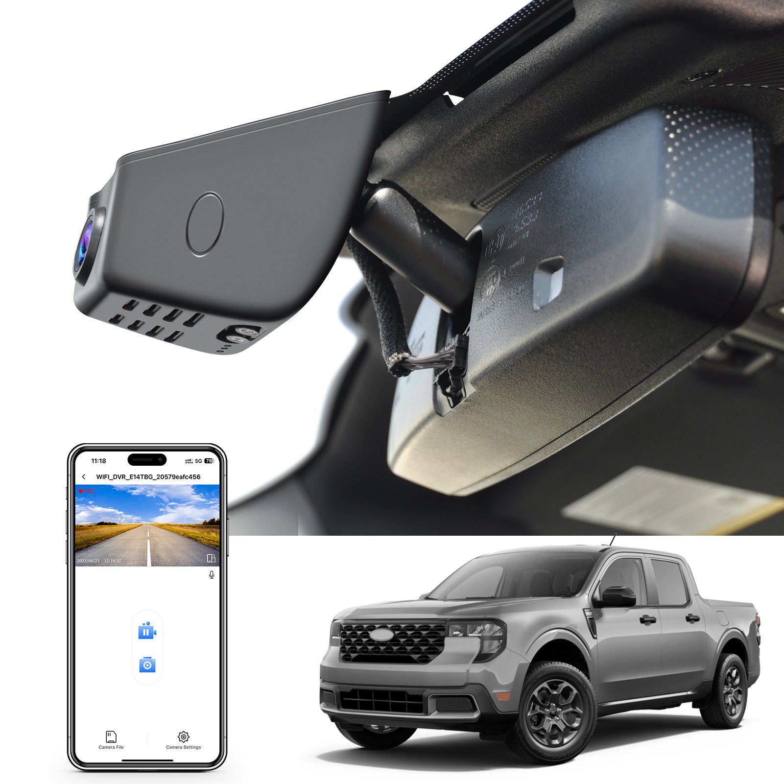 Mangoal Dash Cam for Ford 1st Gen Maverick 2025 2026 (Model B)