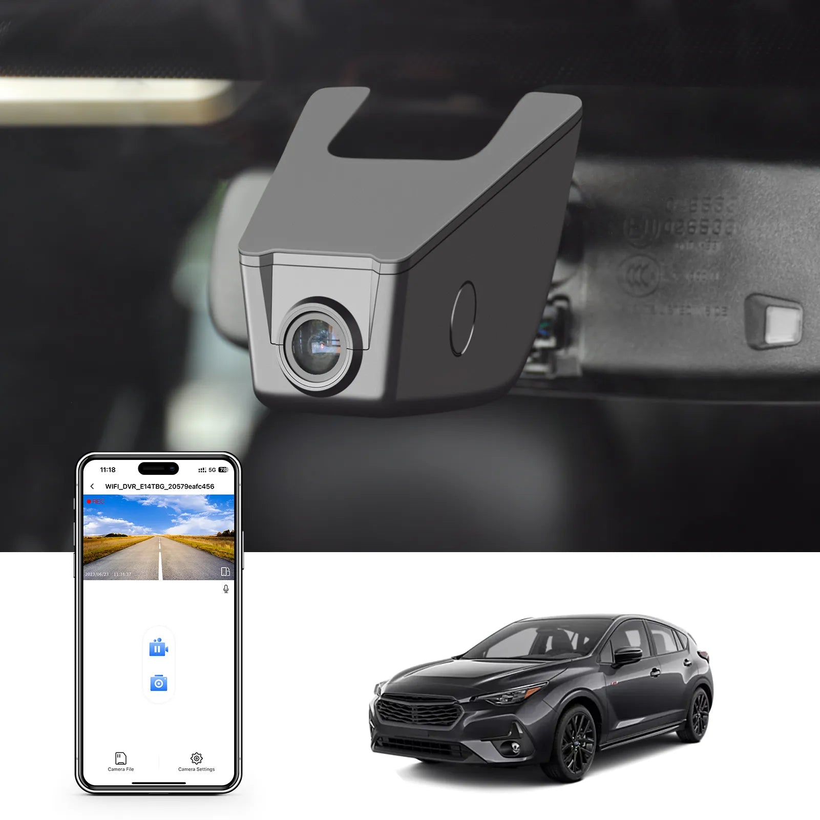 Mangoal Front 4K & Rear 2K HDR Dash Cam, Dual STARVIS 2, for Subaru Impreza 2017-2023(Model A)