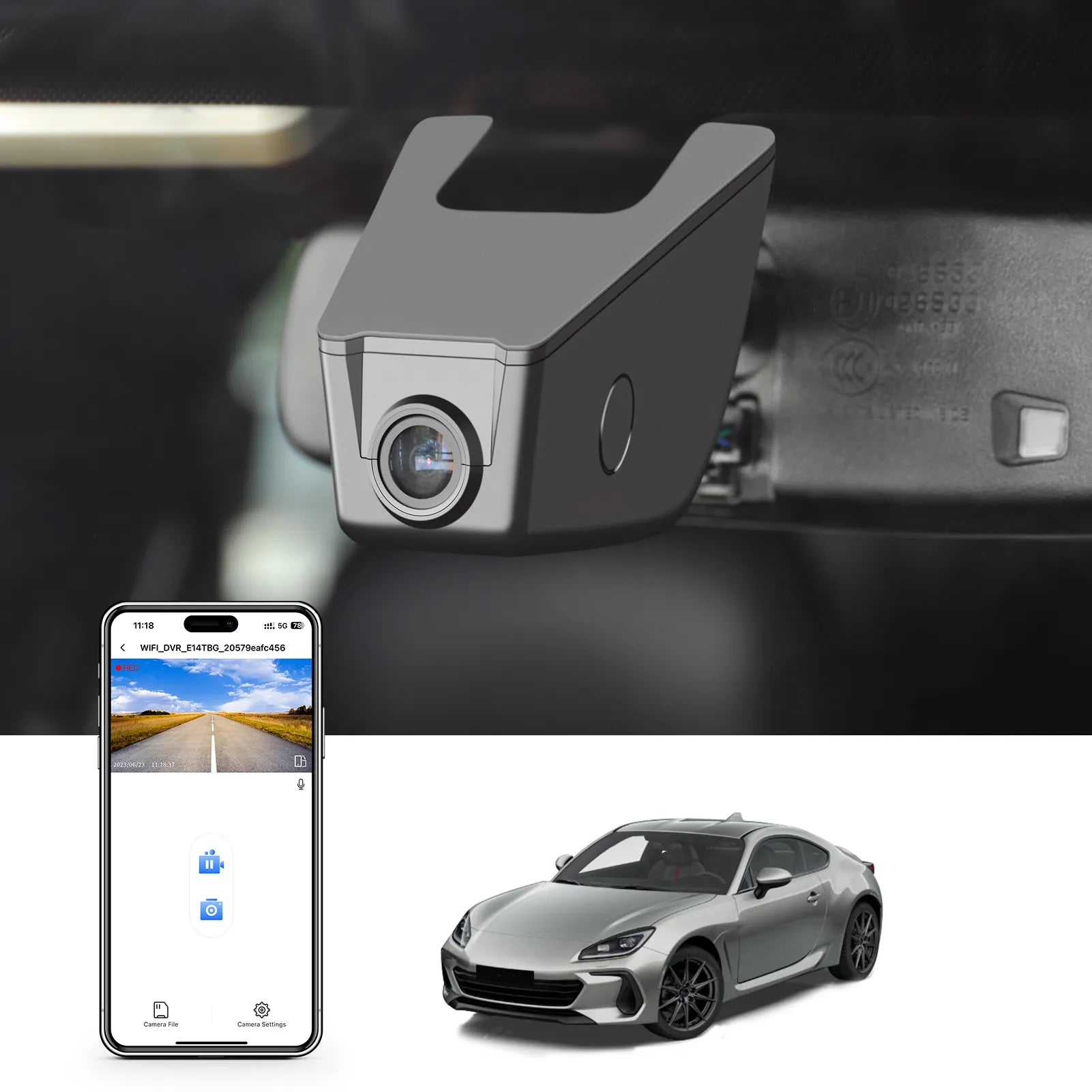 Mangoal Front 4K & Rear 2K HDR Dash Cam, Dual STARVIS 2, for Subaru BRZ 2013+