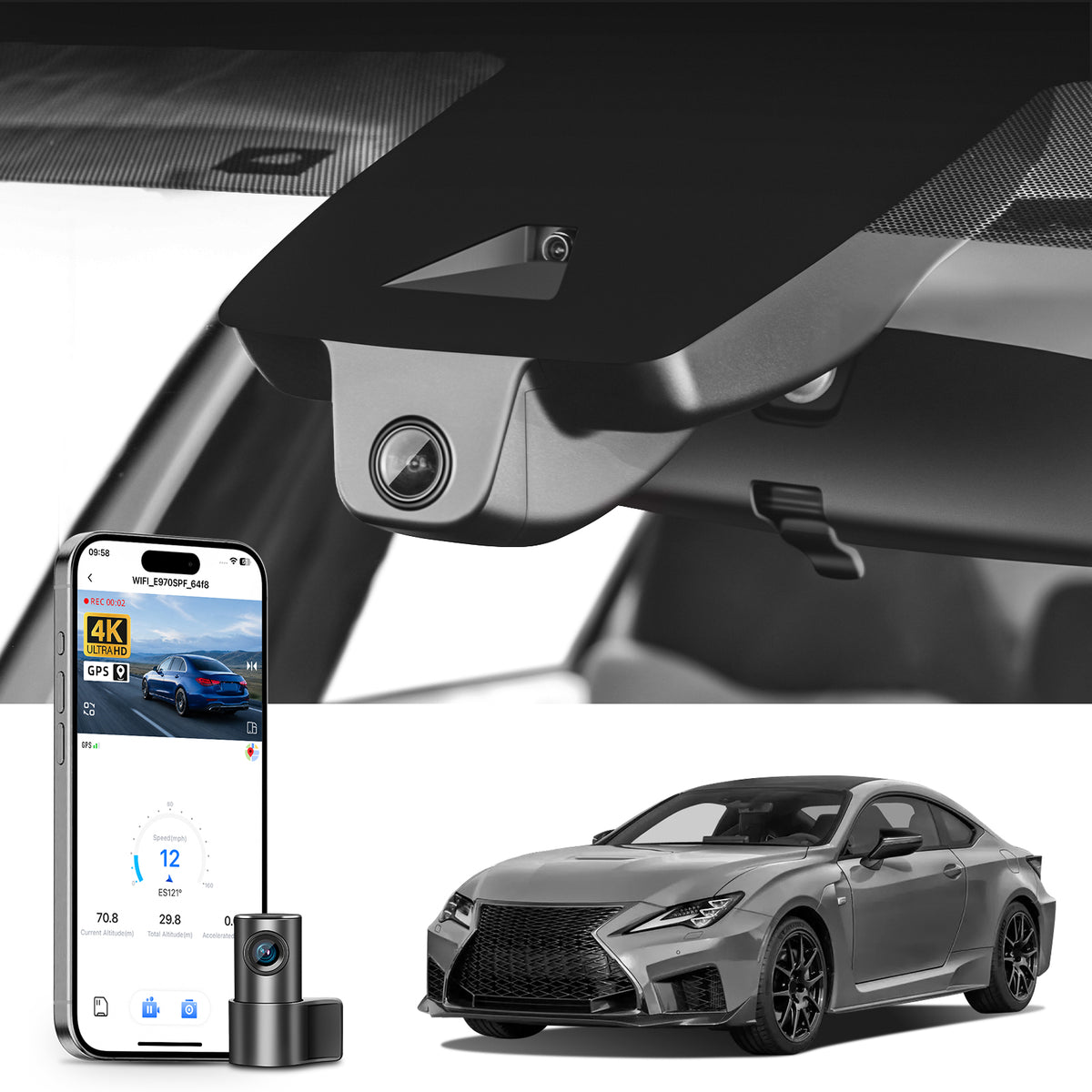 MANGOAL Dash Cam for for Lexus RC 2018-2025