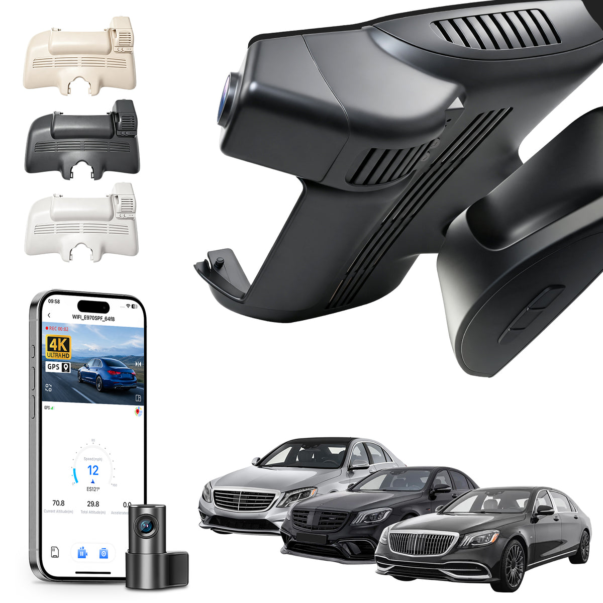 Mangoal HDR Dash Cam STARVIS 2 for Mercedes-Benz S-Class 2012-2021(Model A)