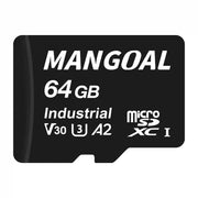 Mangoal 64GB microSDXC card on a white background for mangoal dash cam