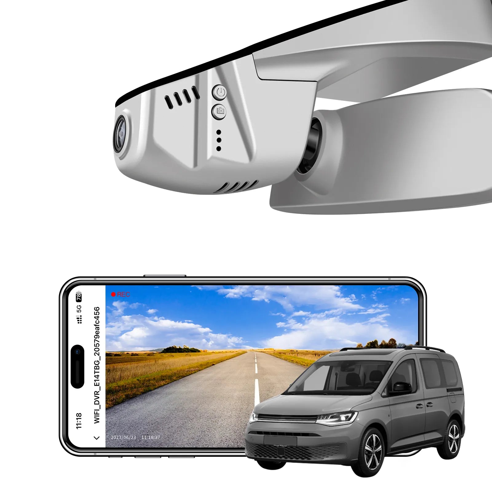 Mangoal Front 4K HDR Dash Cam STARVIS 2for Volkswagen Caddy 2016-2020 (Model B Gray)