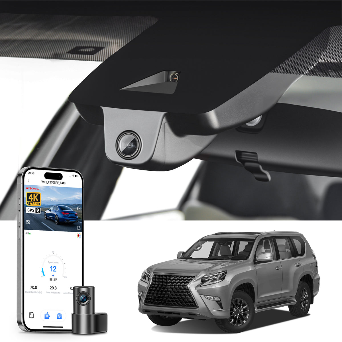 MANGOAL Dash Cam for Lexus GX460 J150 2nd Facelift 2020-2023(Model A)