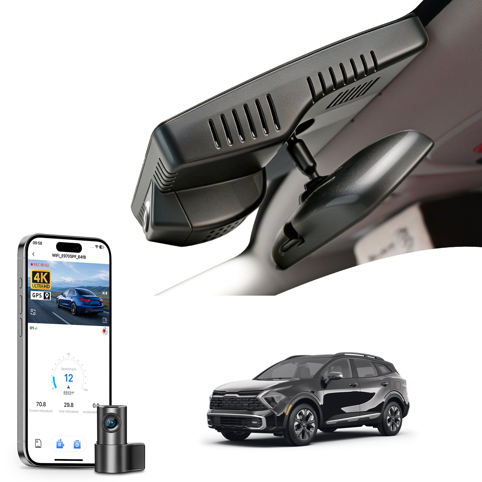Mangoal HDR Dash Cam STARVIS 2 for Kia Sportage & Plug-in Hybrid 2023-2026