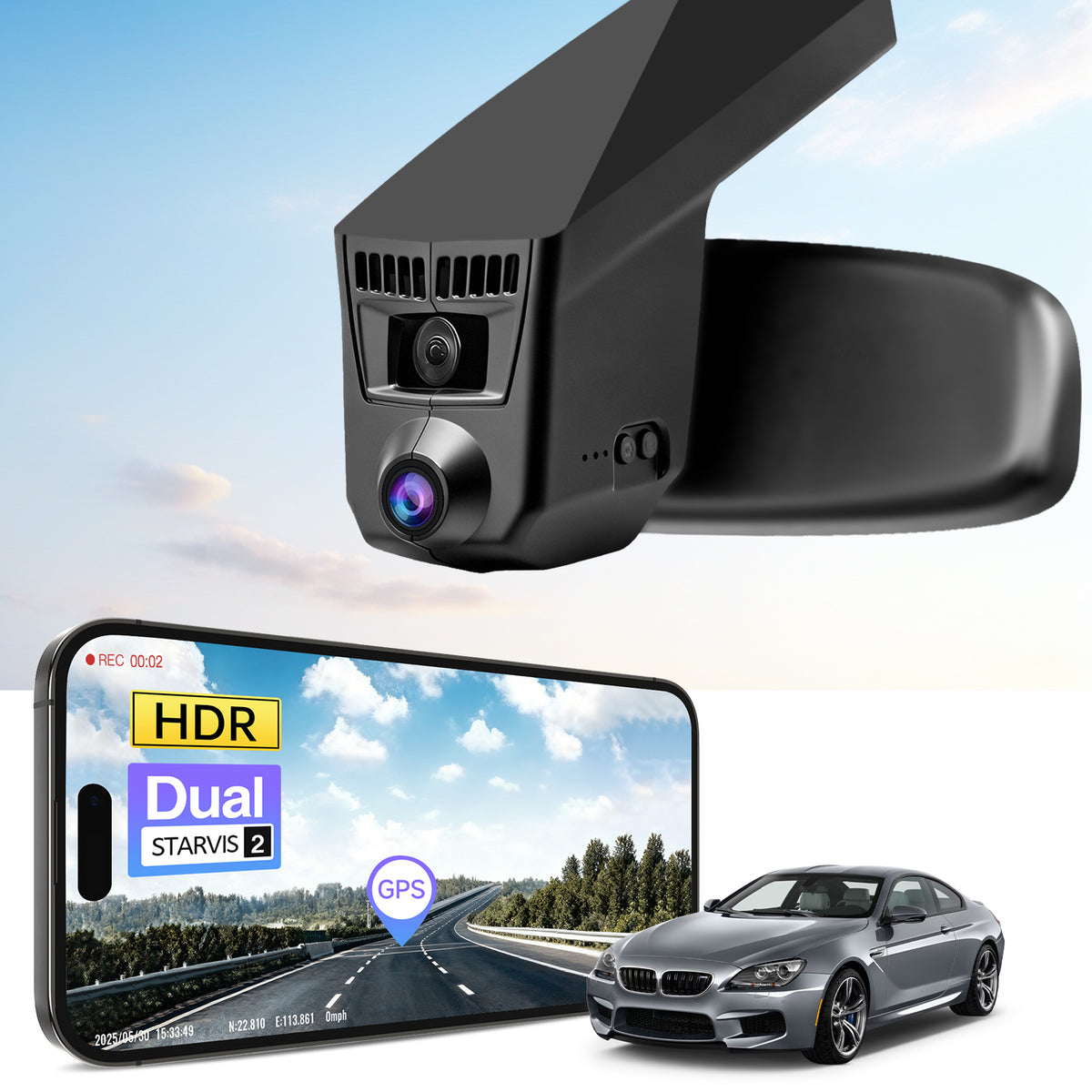 Mangoal HDR Dash Cam STARVIS 2 for BMW Select 6 Series Gen3 F06 F12 F13 2012-2019 M6(Model C)