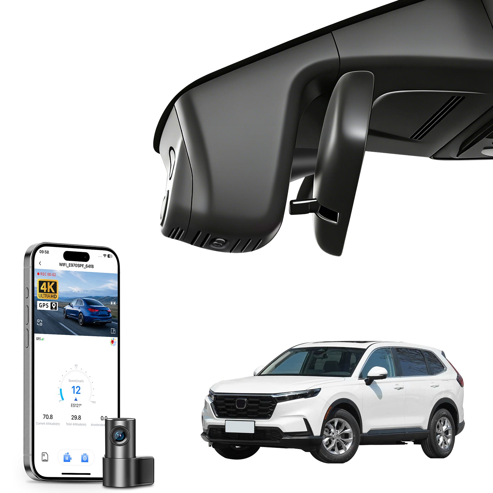 Mangoal Front 4K & Rear 2K HDR Dash Cam, Dual STARVIS 2 for Honda CR-V & CR-V Hybrid 2023-2026(Model B Black)